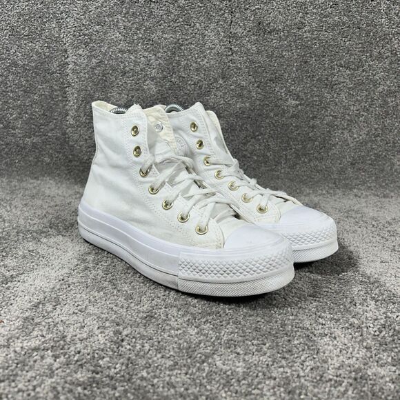 Converse Chuck Taylor All Star Lift Women’s Sz 6 White Skate Platform Shoes Used - Picture 2 of 13